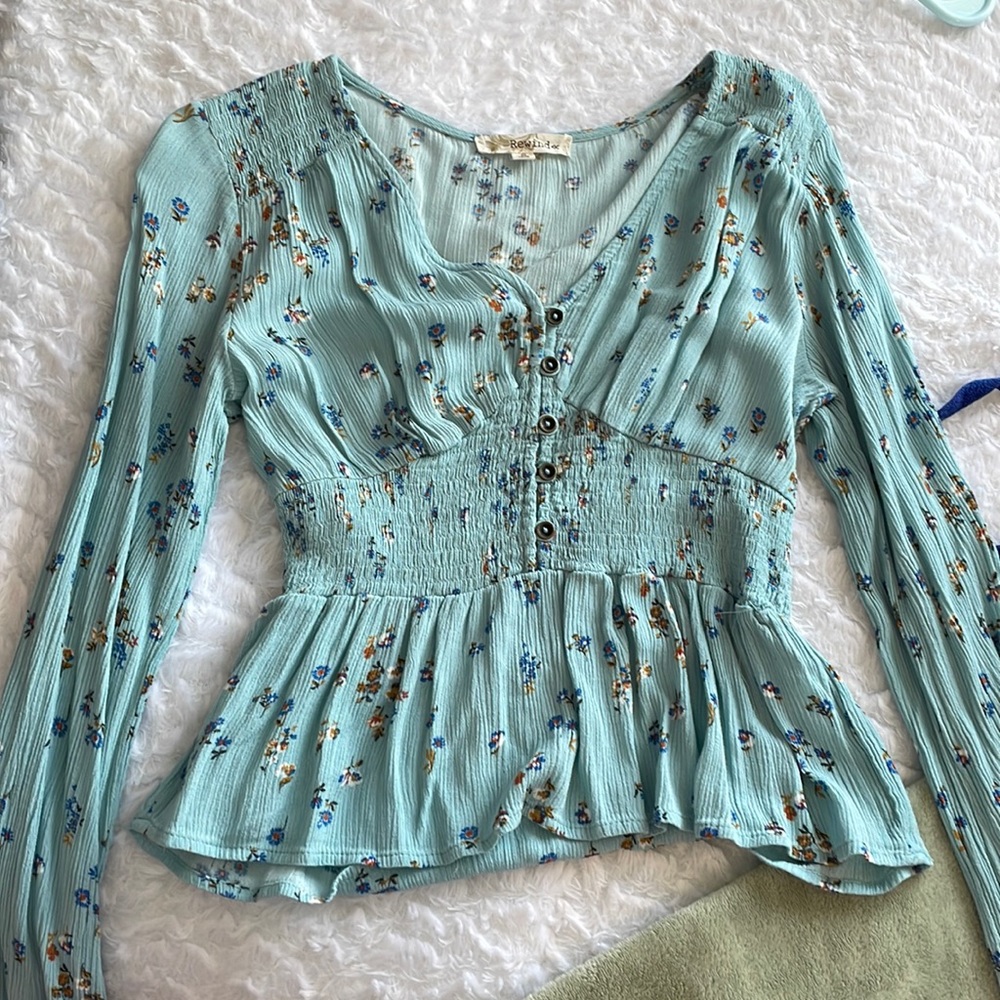 Blue flower shirt